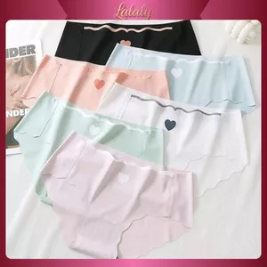 Combo 10 quần lót nữ su L50 không lộ viền, kháng khuẩn, không đường may, họa tiết trái tim 40-68kg