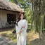 Bộ Đồ Lam Nữ Đi Chùa Nút Ngọc Trai Chất Liệu Vải Lụa Gấm Tay Lỡ Kiểu Dáng Trang Nhã DL005