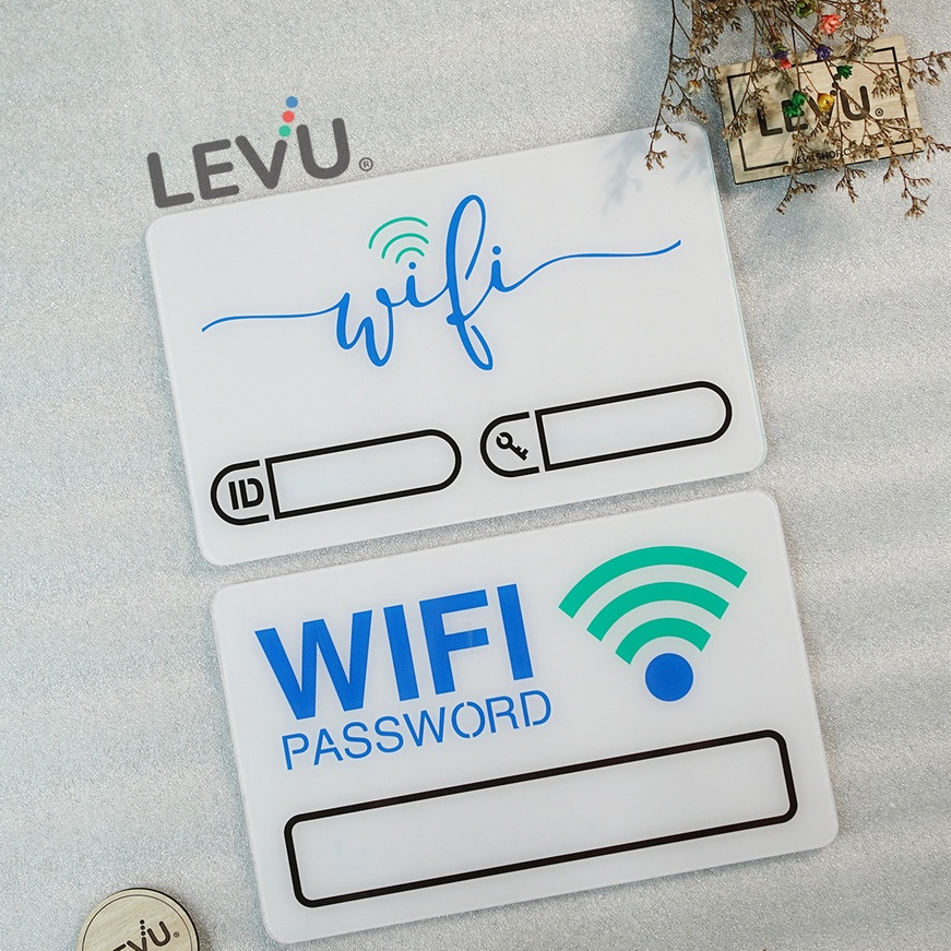 Bảng wifi mica decor ghi thông tin wifi dán tường trang trí free wifi