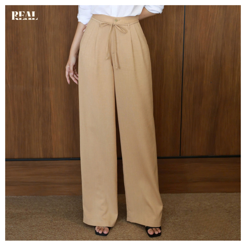 Quần suông ống rộng linen HQ REALCLOTHES (tổng hợp màu), vải linen pha lụa ít nhăn, mềm mát
