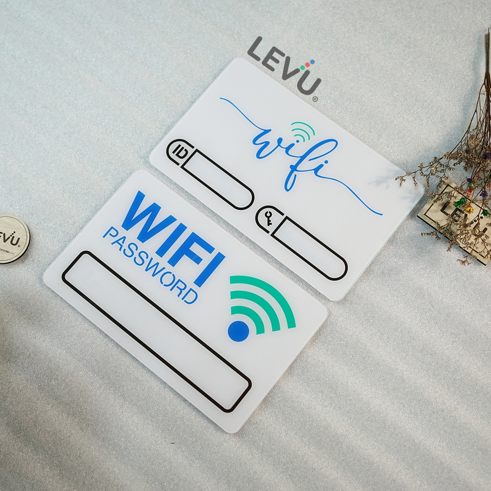 Bảng wifi mica decor ghi thông tin wifi dán tường trang trí free wifi