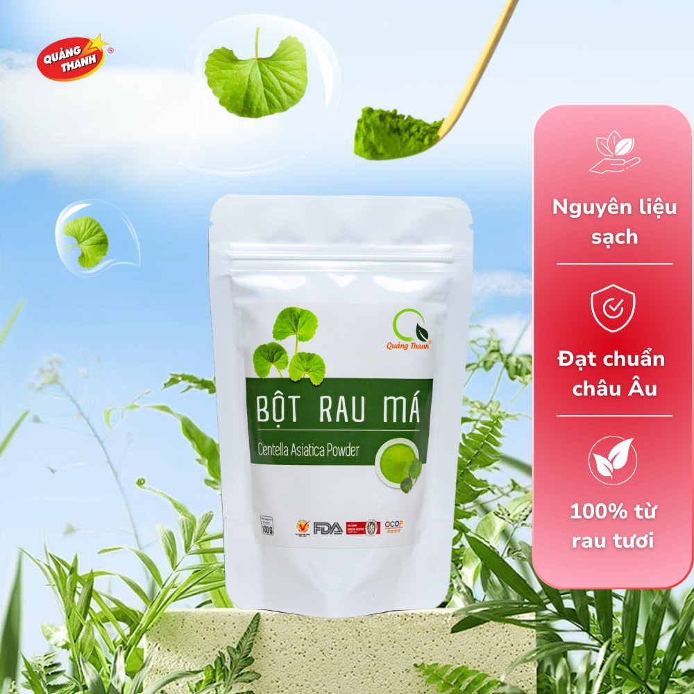 Product image Bột Rau Má Sấy Lạnh Nguyên Chất Quảng Thanh Gói 100gr - Mát gan, detox, giải nhiệt cơ thể 2