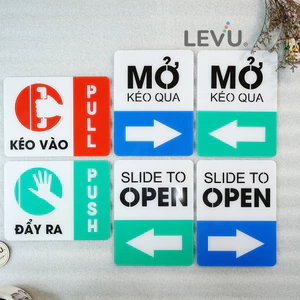 Bảng mica pull push dán cửa kéo vào đẩy ra trang trí cửa ra vào