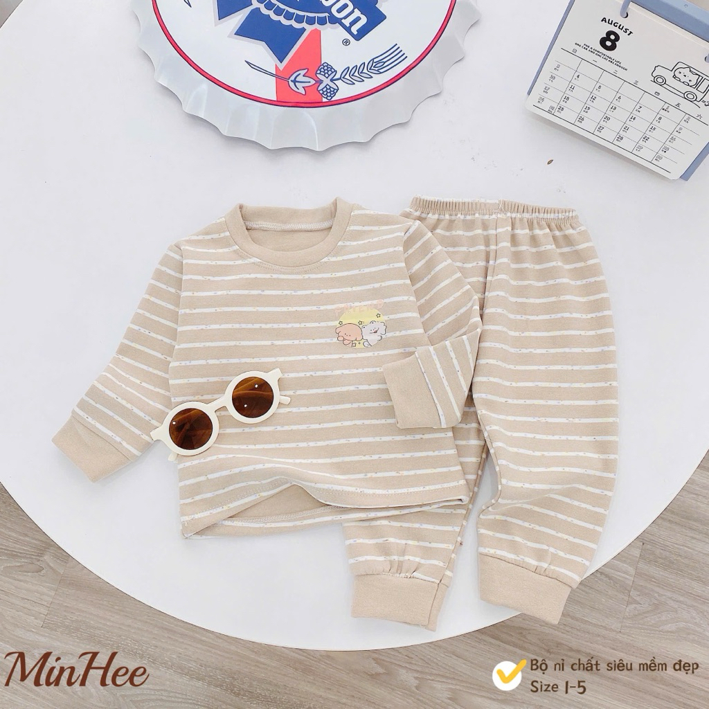 Bộ Đồ Giữ Nhiệt Nỉ Siêu Mềm Mại Cho Bé Từ Size 4-13kg