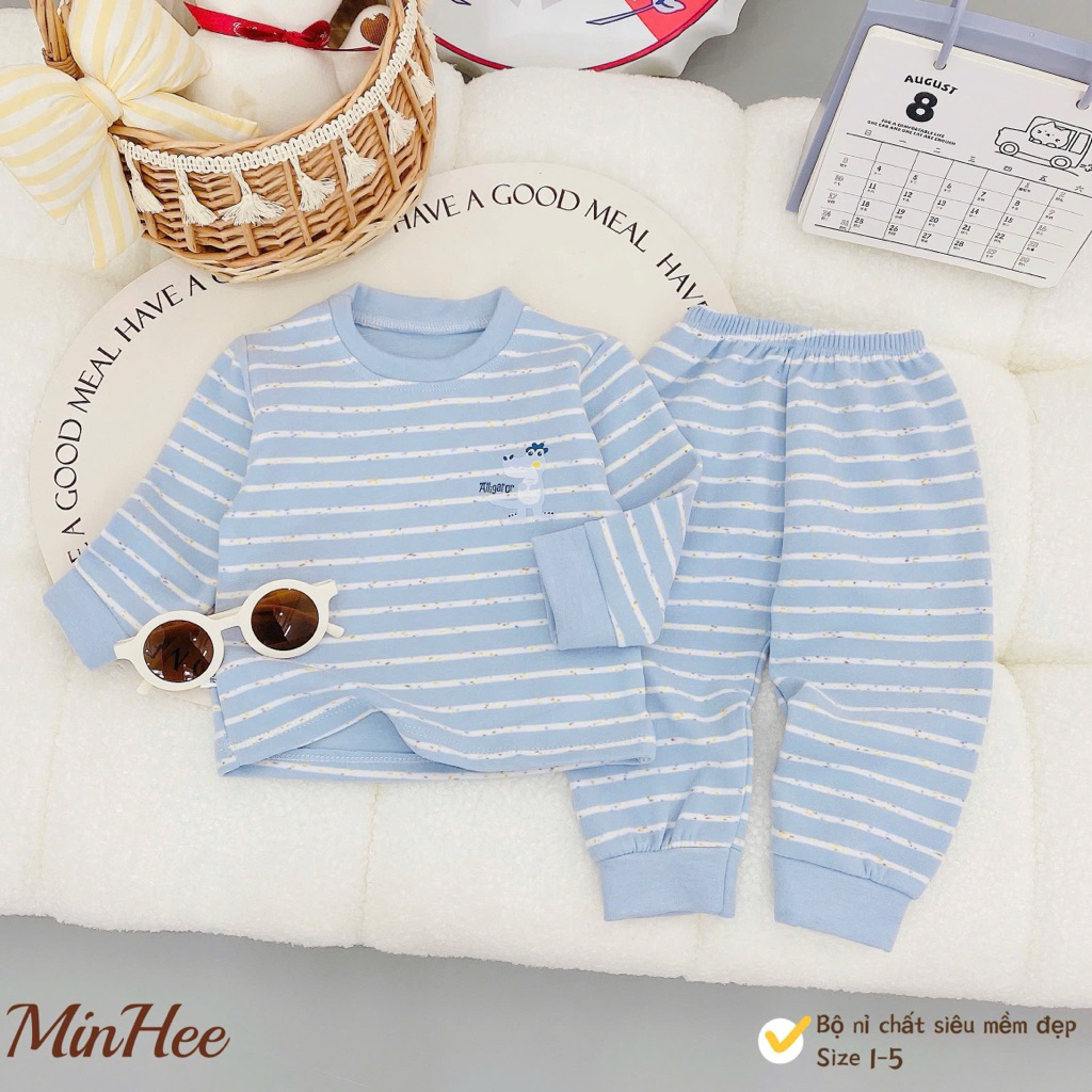Bộ Đồ Giữ Nhiệt Nỉ Siêu Mềm Mại Cho Bé Từ Size 4-13kg