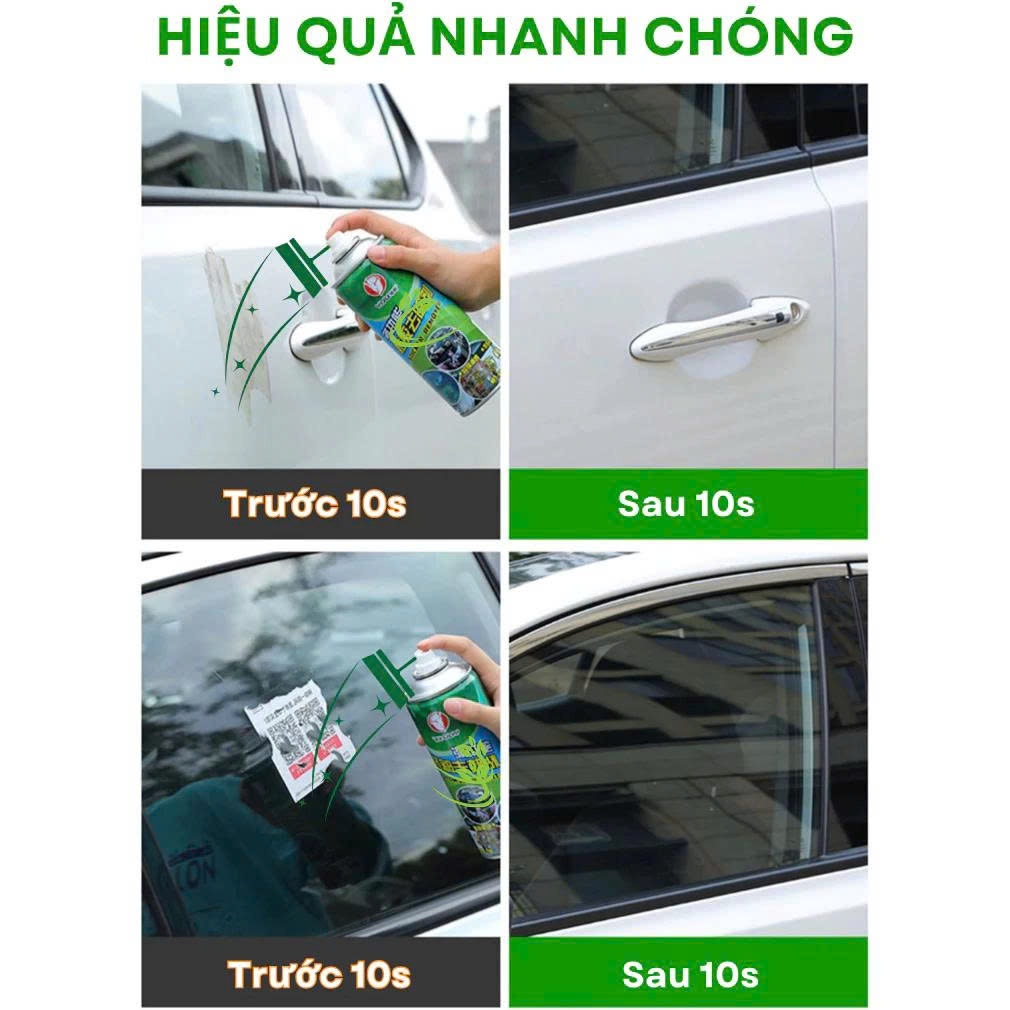 Nước Lau Kính Nước Lau Vết Keo Bang Dinh, Vết Bẩn, Vết Kẹo Cao Su Trên Nhiều Bề Mặt 450ml Tặng Xẻng Cạo