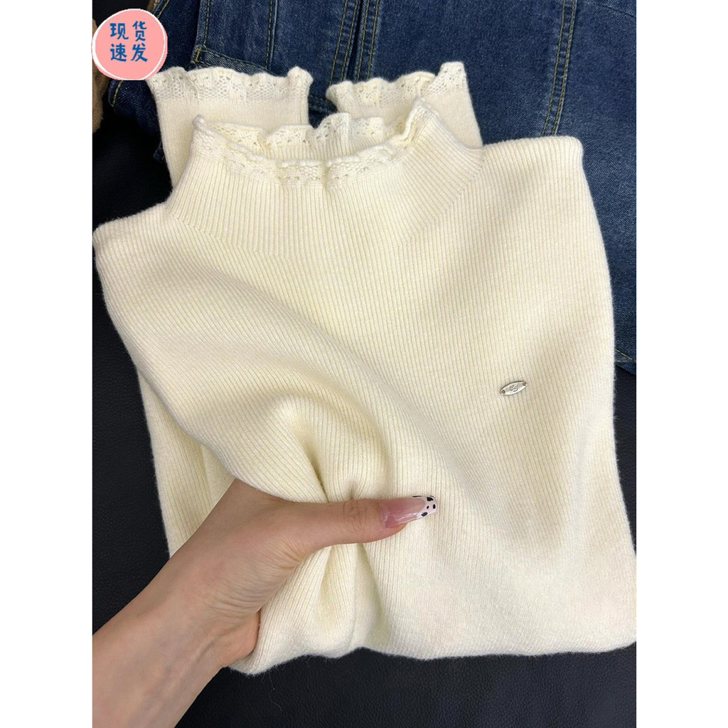 Ssu.Studio// ÁO LEN MỎNG MỊN GIỮ NHIỆT CỔ REN TAY REN XINH XỈU LUÔN
