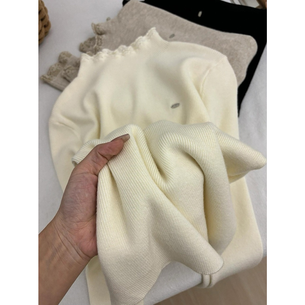 Ssu.Studio// ÁO LEN MỎNG MỊN GIỮ NHIỆT CỔ REN TAY REN XINH XỈU LUÔN