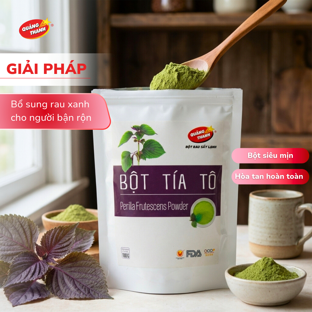 Product image Bột Tía Tô Quảng Thanh 100% Nguyên Chất Sấy Lạnh Túi 100g - Bổ phổi phế, đẹp da, hỗ trợ bệnh Gout 2