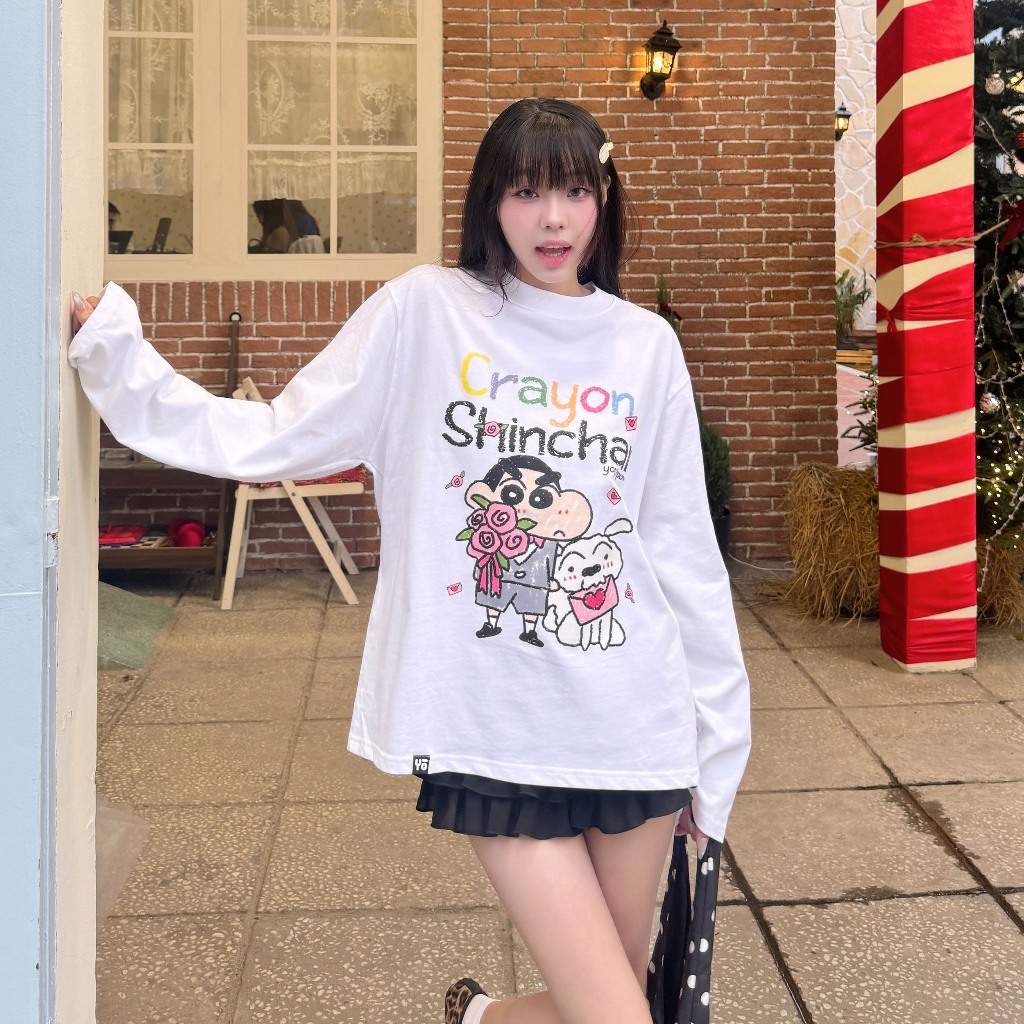 Áo Thun Boxy CRAYON SHINCHAN YOUTHPOWER Form Rộng Nam Nữ Oversize Unisex Cotton 2 Chiều 250gsm Cổ Tròn Local Brand Việt