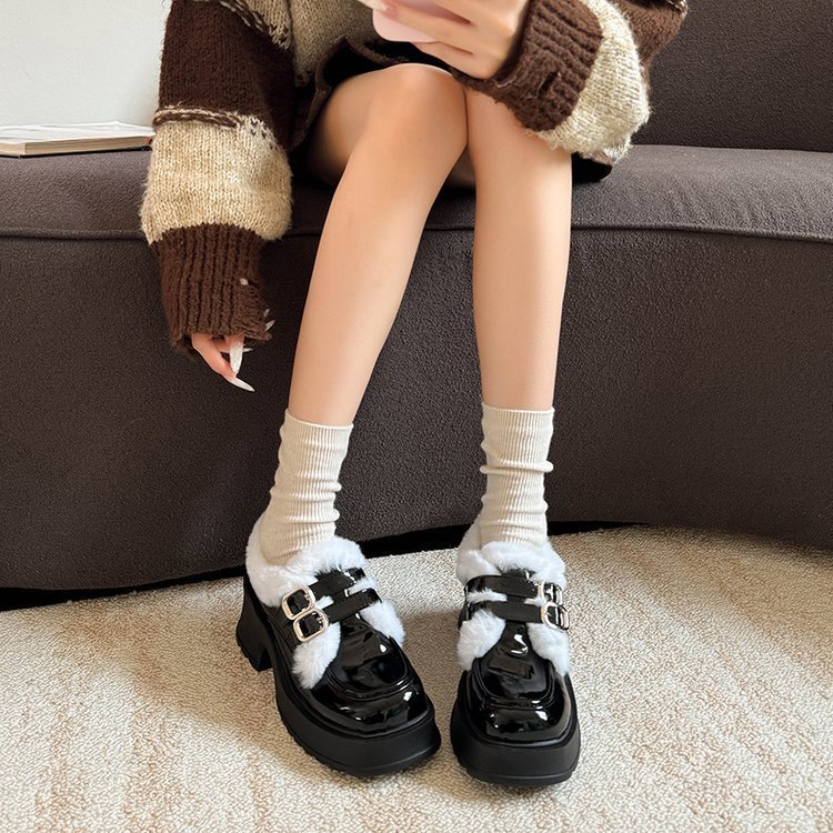Giày Boots CAO CẤP Lót Lông Da Bóng Cao Cấp BT55 – Tăng Chiều Cao 5cm Siêu Xinh