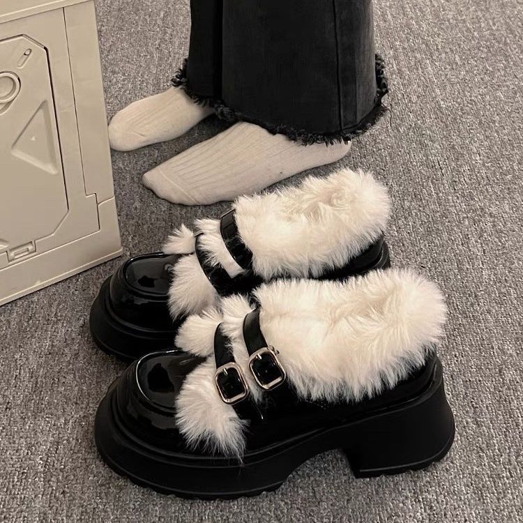 Giày Boots CAO CẤP Lót Lông Da Bóng Cao Cấp BT55 – Tăng Chiều Cao 5cm Siêu Xinh