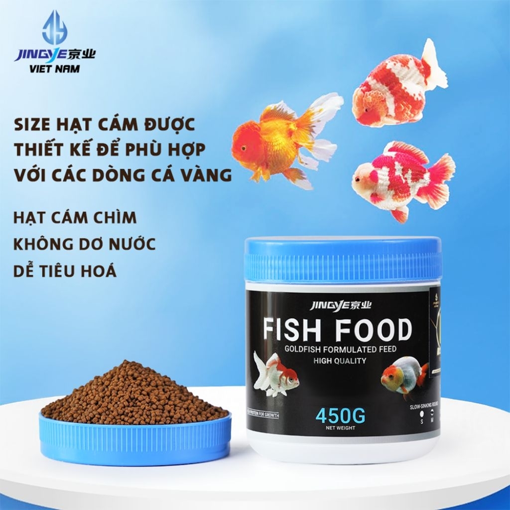 [Hạt Chìm] Cám JINGYE - Thức Ăn Cao Cấp Cho Cá Vàng Goldfish Ranchu Oranda . Đạm Cao Cá Lên Màu Đẹp