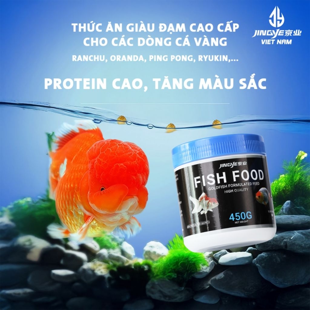 [Hạt Chìm] Cám JINGYE - Thức Ăn Cao Cấp Cho Cá Vàng Goldfish Ranchu Oranda . Đạm Cao Cá Lên Màu Đẹp