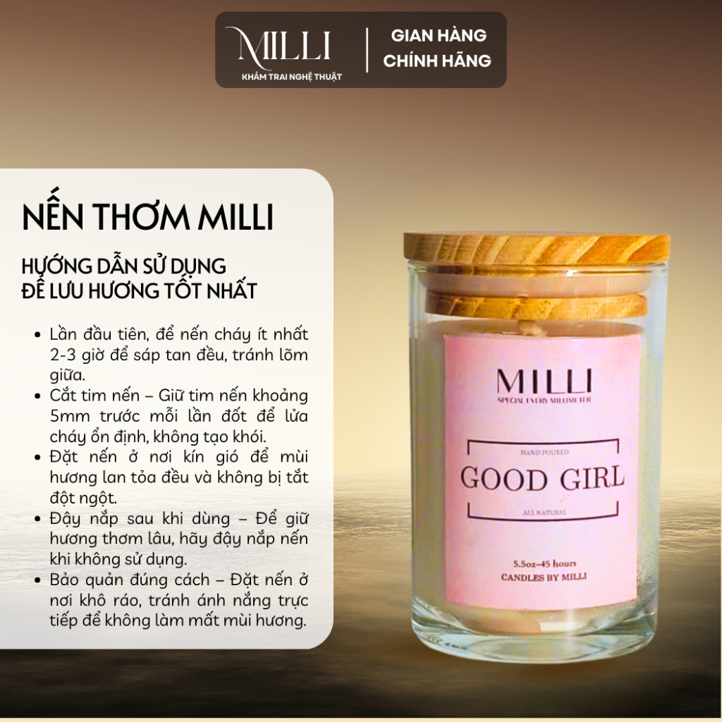 Bộ sưu tập nến thơm Pearl Glowing, nến thơm thiên nhiên an toàn lành tính Milli 120g, nến thơm cao cấp, quà tặng ý nghĩa