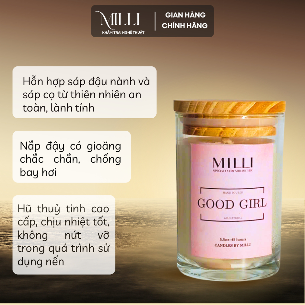 Bộ sưu tập nến thơm Pearl Glowing, nến thơm thiên nhiên an toàn lành tính Milli 120g, nến thơm cao cấp, quà tặng ý nghĩa