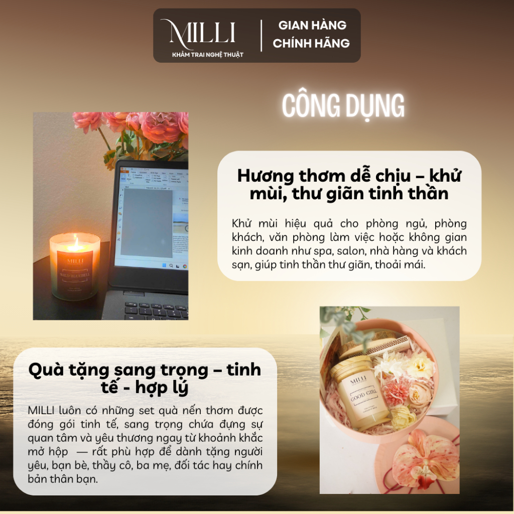 Bộ sưu tập nến thơm Pearl Glowing, nến thơm thiên nhiên an toàn lành tính Milli 120g, nến thơm cao cấp, quà tặng ý nghĩa