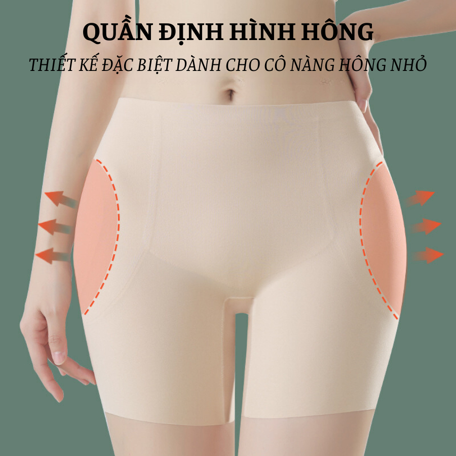 Quần Độn Hông Hỗ Trợ Nâng Hông Tự Nhiên Chất Su Đúc Không Viền Chống Lộ 6660