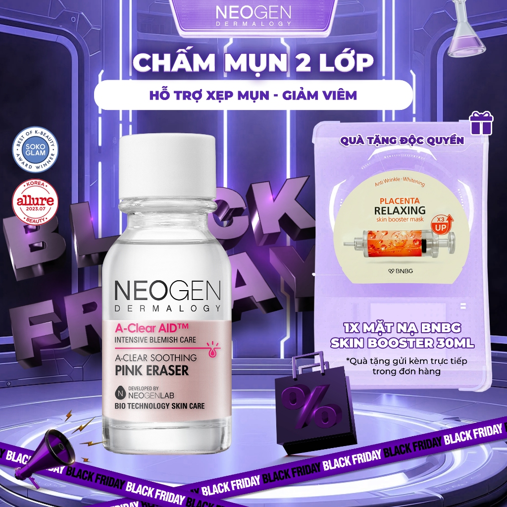 Chấm Mụn 2 Lớp Xẹp Mụn Sau 4H Neogen Dermalogy A-Clear Aid Soothing Pink Eraser 15ml