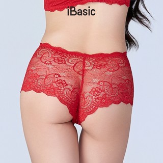 [SEASON OF LOVE] Quần lót Quần chip nữ màu đỏ lưng cao ren lưới xuyên thấu iBasic gợi cảm PANW200