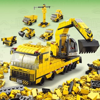 [Chính Hãng] Đồ Chơi Mô Hình Lắp Ráp Xe Cần Cẩu 6in1 1000 PCS Chính Hãng LELE BROTHER, Mô Hình Lắp Ghép Quà Cho Bé