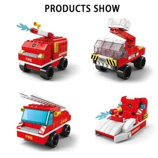 Xe Cứu Hỏa 1000 Chi Tiết - Bộ Đồ Chơi Trẻ Em Lắp Ráp Mô Hình Xe Cứu Hỏa Với 6 Cách Chơi Chính Hãng LELE BROTHER Bobotoys