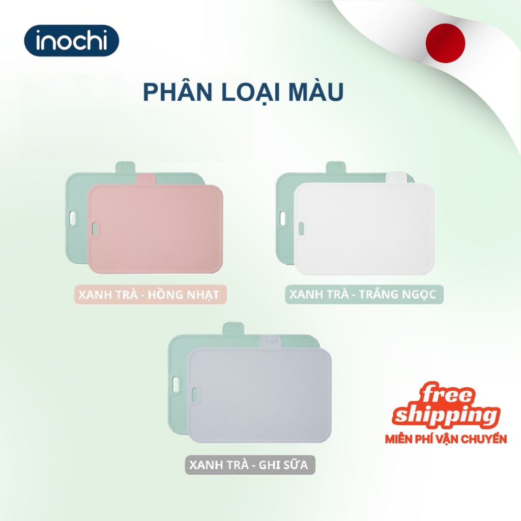 BỘ 2 THỚT nhựa kháng khuẩn YOKO Inochi dễ vệ sinh lau chùi, đa dạng màu sắc