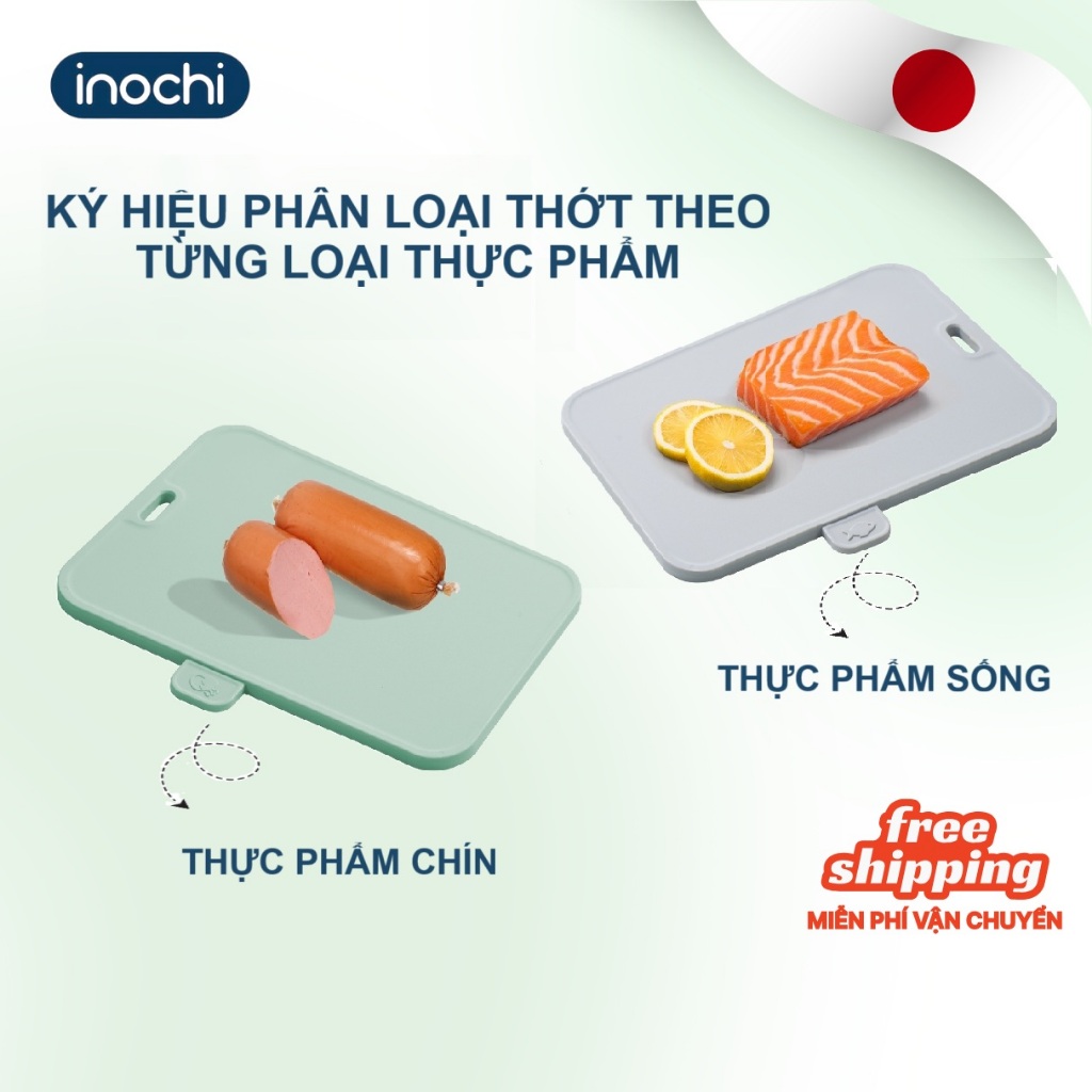 BỘ 2 THỚT nhựa kháng khuẩn YOKO Inochi dễ vệ sinh lau chùi, đa dạng màu sắc