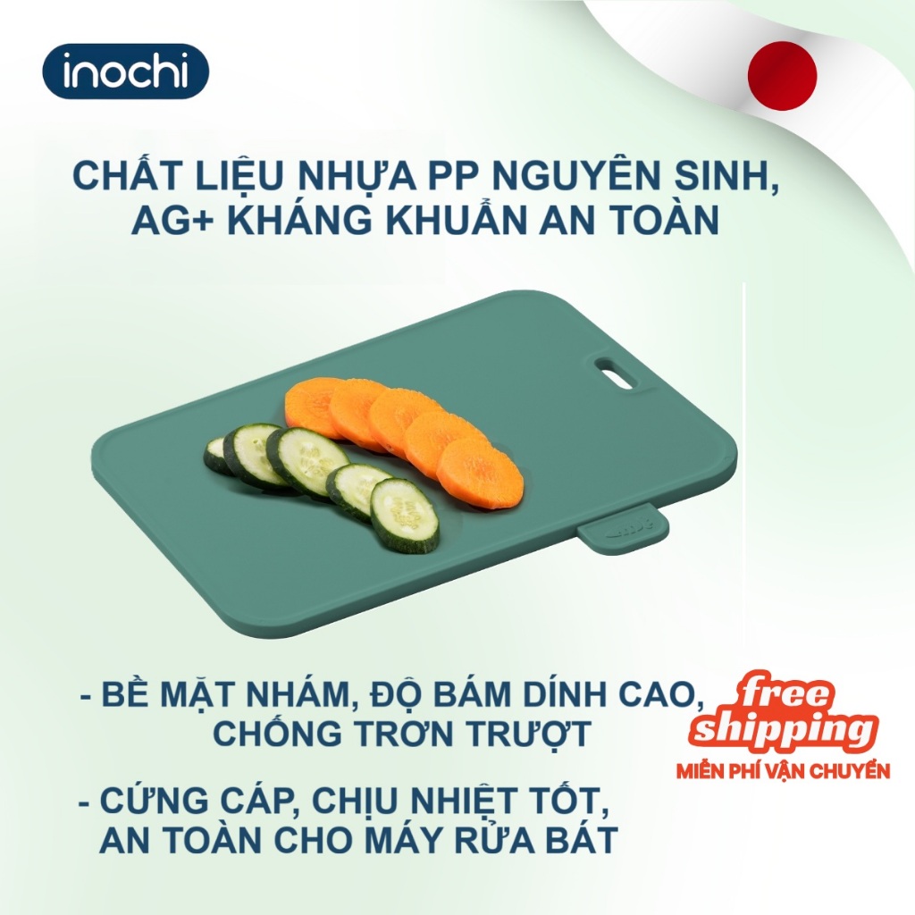 BỘ 2 THỚT nhựa kháng khuẩn YOKO Inochi dễ vệ sinh lau chùi, đa dạng màu sắc