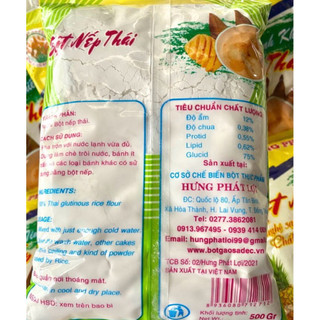 Bao 10kg (20 gói) - Bột nếp thái Hưng Phát Lợi - Bột làm bánh ít - gói 500g