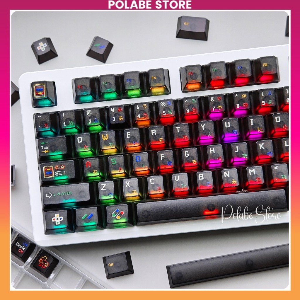 Keycap SFC PC Black cherry profile Keycap Aifei SFC trong suốt xuyên led bàn phím Polabe Store | BigBuy360 - bigbuy360.vn