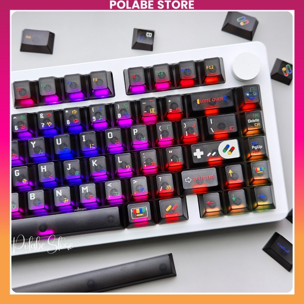 Keycap SFC PC Black cherry profile Keycap Aifei SFC trong suốt xuyên led bàn phím Polabe Store | BigBuy360 - bigbuy360.vn
