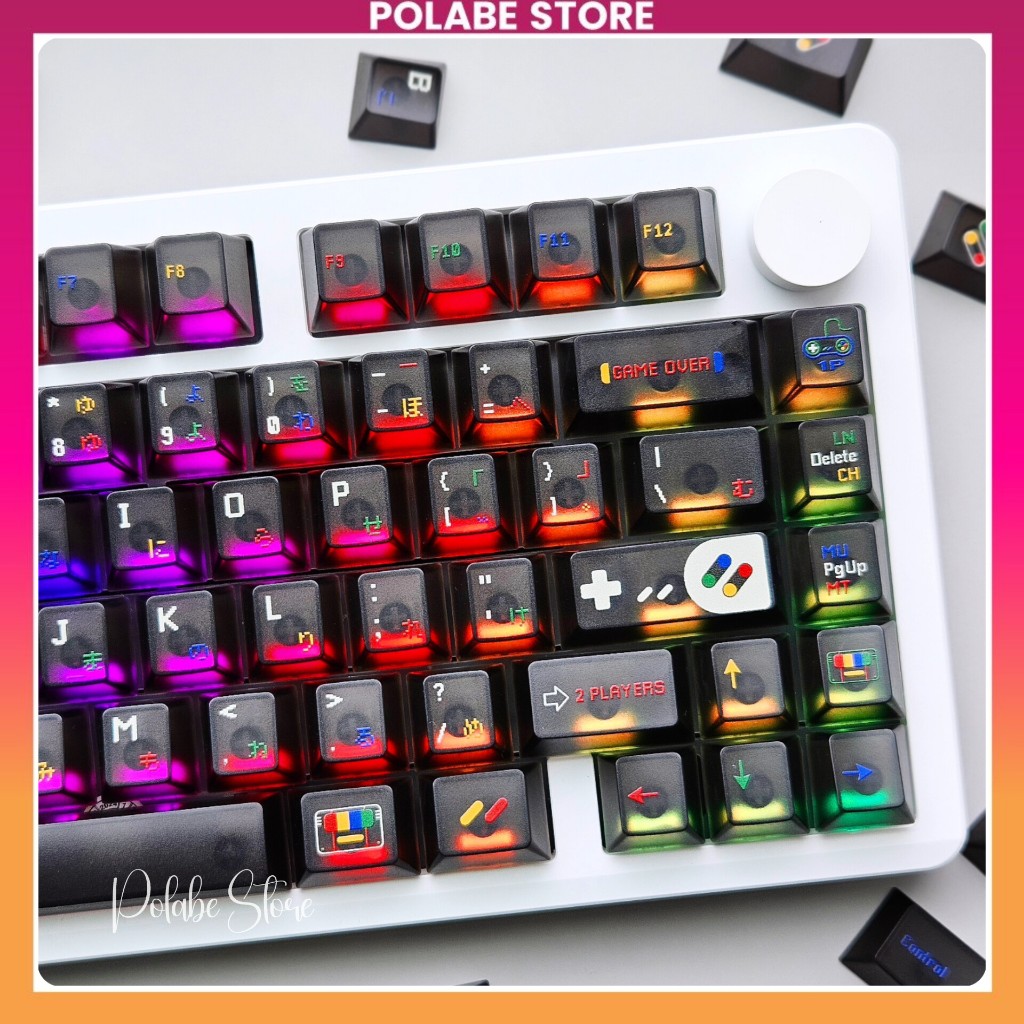 Keycap SFC PC Black cherry profile Keycap Aifei SFC trong suốt xuyên led bàn phím Polabe Store