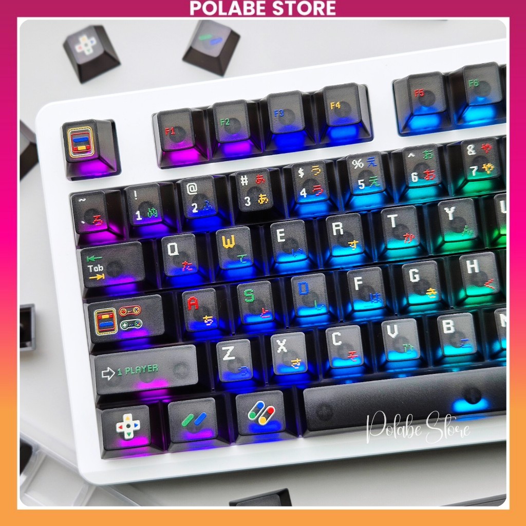 Keycap SFC PC Black cherry profile Keycap Aifei SFC trong suốt xuyên led bàn phím Polabe Store | BigBuy360 - bigbuy360.vn