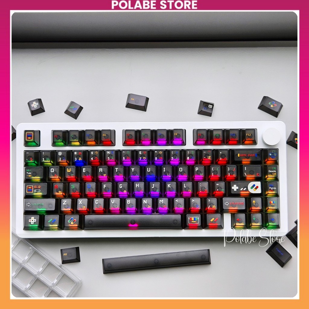 Keycap SFC PC Black cherry profile Keycap Aifei SFC trong suốt xuyên led bàn phím Polabe Store | BigBuy360 - bigbuy360.vn
