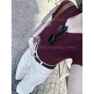 sét bộ áo phối quần bò trắng ống xuông siêu đẹp