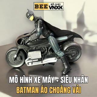 Đồ chơi BATMAN Xe máy và Mô hình người Dơi áo choàng vải cao 30cm, nobox có xước - BEE VNXK