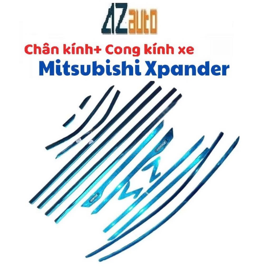 Nẹp chân kính và cong kính xe Xpander 2018-2026 inox sáng bóng hàng cao cấp