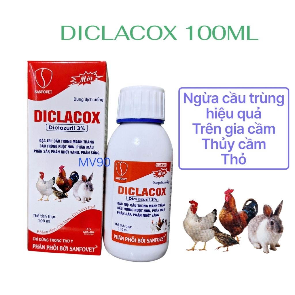 Diclacox 100ml D ng U ng H Tr Ng n C u Tr ng Manh Tr ng Ru t Non 