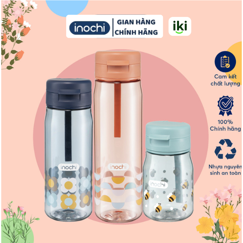 Ikishop_Bình nước nhựa Tritan 350/500/700ml cao cấp INOCHI nguyên sinh kháng khuẩn Ag+ dễ cầm nắm
