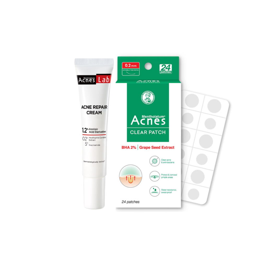 Combo giảm mụn chuyên sâu, cải thiện tình trạng mụn Acnes (Kem dưỡng giảm mụn 20g + Miếng dán giảm mụn 24 miếng)