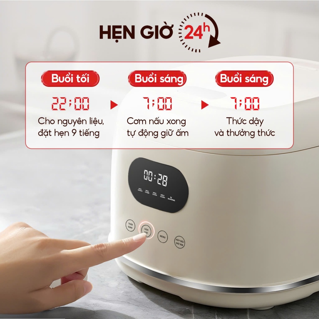 Nồi Cơm Đa Năng VK-TD3L Kèm Khay Hấp VENKO Dung Tích 3L, Chống Dính, Dễ Dàng Vệ Sinh