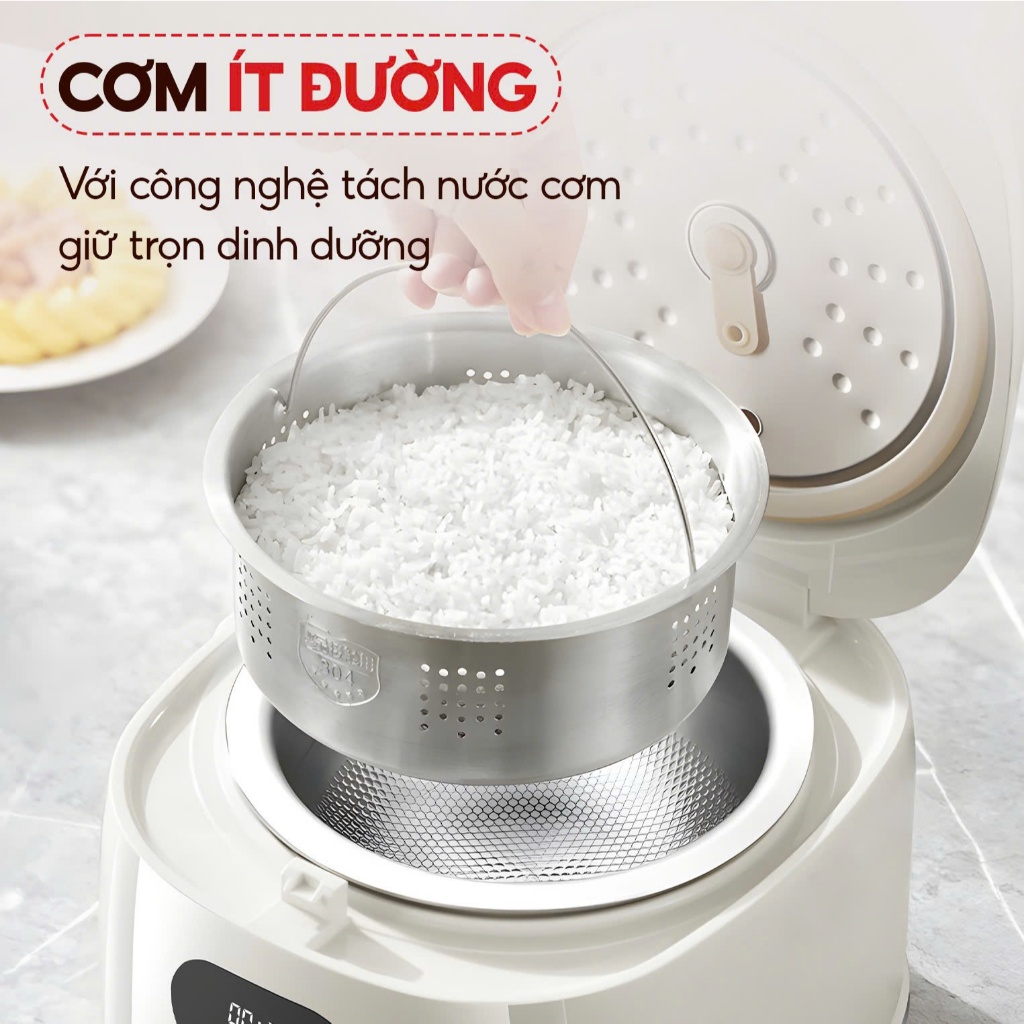 Nồi Cơm Đa Năng VK-TD3L Kèm Khay Hấp VENKO Dung Tích 3L, Chống Dính, Dễ Dàng Vệ Sinh
