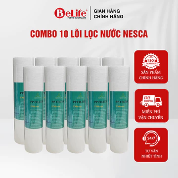 Combo 10 lõi lọc nước Nesca, Lõi lọc PP số 1 10 inch thay thế cho mọi loại máy lọc nước