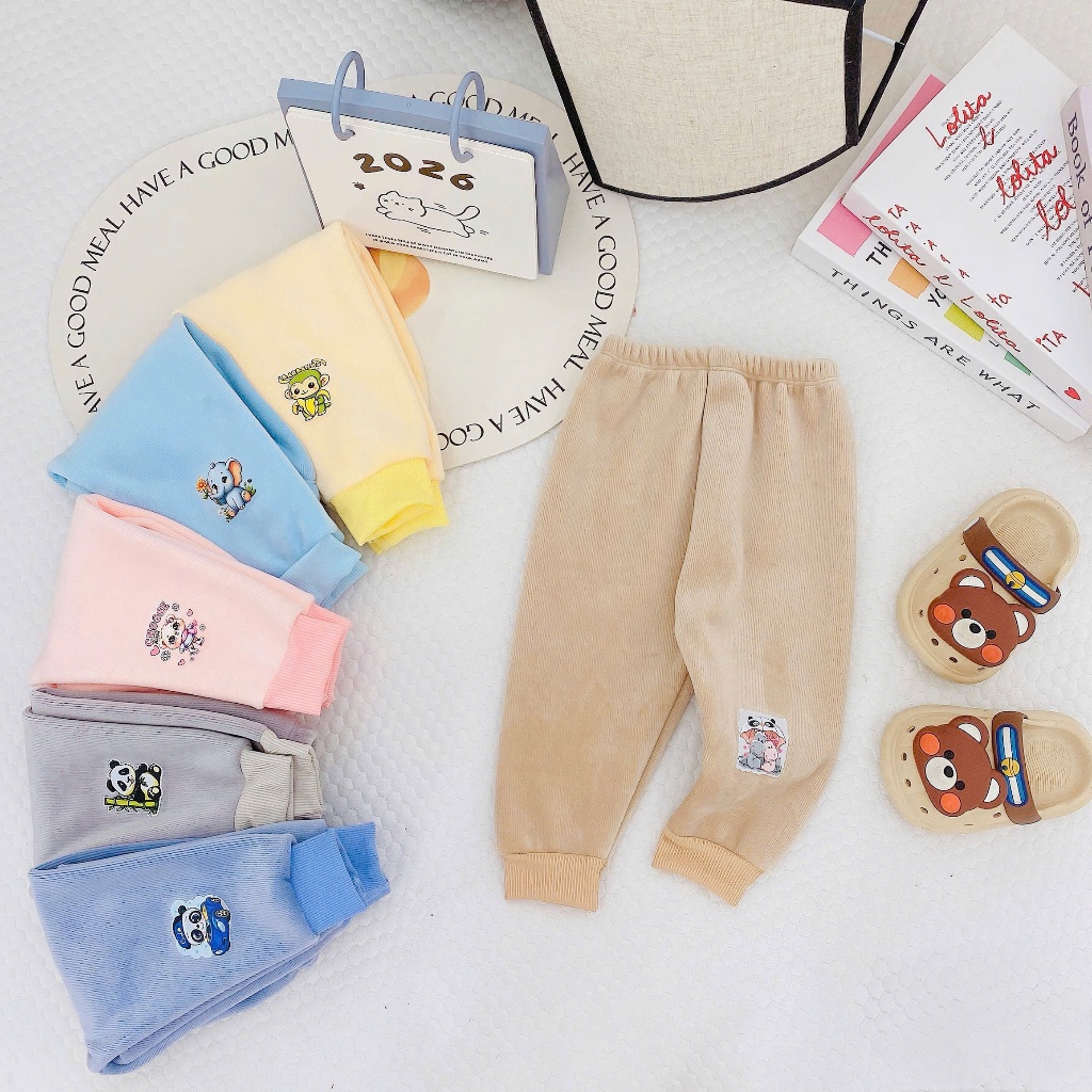 Combo 3 quần dài NHUNG lót lông cho bé từ 5-15kg dầy ấm co giãn thoải mái giữ ấm mùa đông TN01