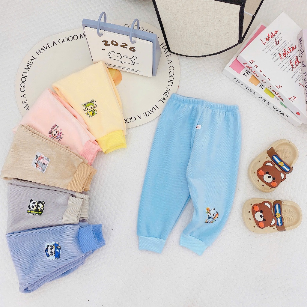 Combo 3 quần dài NHUNG lót lông cho bé từ 5-15kg dầy ấm co giãn thoải mái giữ ấm mùa đông TN01