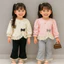 Sét bộ quần áo đính nơ TB461- Kèm quần ống loe phối ren xinh yêu cho bé gái