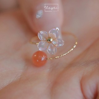 Orla - Nhẫn Anh Đào - Mã Não, Vỏ Sò - Phụ Kiện Trang Sức Xinh Xắn Đi Làm, Đi Chơi, Sự Kiện