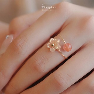 Orla - Nhẫn Anh Đào - Mã Não, Vỏ Sò - Phụ Kiện Trang Sức Xinh Xắn Đi Làm, Đi Chơi, Sự Kiện