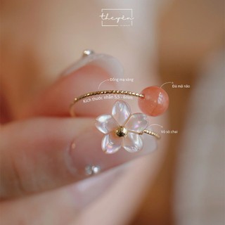 Orla - Nhẫn Anh Đào - Mã Não, Vỏ Sò - Phụ Kiện Trang Sức Xinh Xắn Đi Làm, Đi Chơi, Sự Kiện